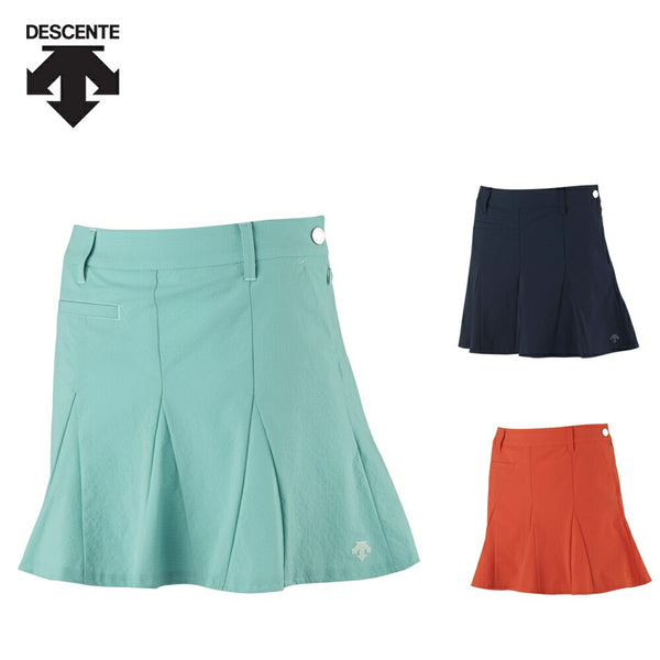 割引対象商品（3,000円以上） DESCENTE GOLF（デサントゴルフ）製品。DESCENTE GOLF デサントゴルフ レディース ゴルフウェア スカート ナイロンサッカーストレッチスカート DGWVJE07 23SS 春夏 UV CUT UPF50 2WAYストレッチ 吸汗速乾 インナーパンツ ポケット4つ ポリエステル ポリウレタン