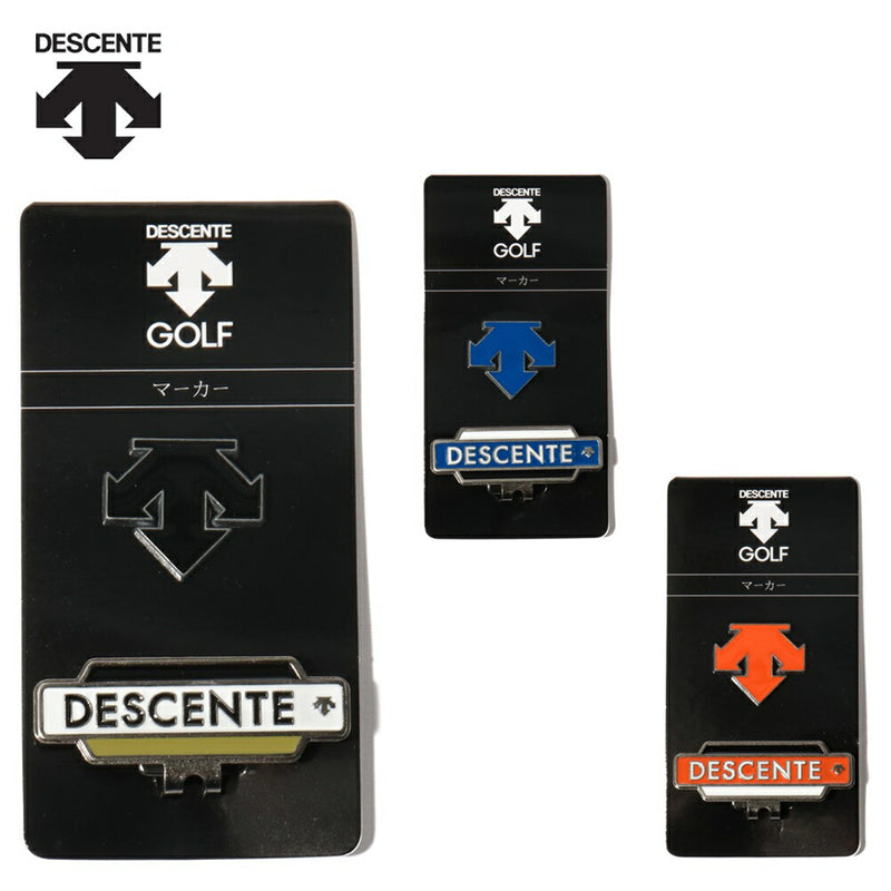 ベストスポーツ DESCENTE GOLF（デサントゴルフ）製品。DESCENTE デサント メンズ ゴルフ マーカー クリップマーカー DQBVJX50 23SS 春夏 スピリットマーク 差別化アイテム 真鍮 鉄 ブルー オレンジ ホワイト