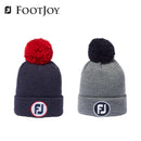 ベストスポーツ FOOTJOY（フットジョイ）製品。FOOTJOY フットジョイ レディース ゴルフ 帽子 キャップ ポンポンニットキャップ 35892E-S 35893E-S 22FW 秋冬 FJロゴ ポンポン フリース付き アクリル ポリウレタン ネイビー グレー