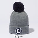 ベストスポーツ FOOTJOY（フットジョイ）製品。FOOTJOY フットジョイ レディース ゴルフ 帽子 キャップ ポンポンニットキャップ 35892E-S 35893E-S 22FW 秋冬 FJロゴ ポンポン フリース付き アクリル ポリウレタン ネイビー グレー