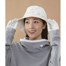 ベストスポーツ le coq sportif（ルコックスポルティフ）製品。Le coq sportif ルコック レディース ゴルフ 帽子 バイザー ロゴリボン付きバケットハット QGCVJC70W 23SS 春夏 吸汗速乾 抗菌防臭 サイズ調整仕様 綿 ポリエステル ネイビー ホワイト