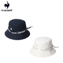 ベストスポーツ le coq sportif（ルコックスポルティフ）製品。Le coq sportif ルコック レディース ゴルフ 帽子 バイザー ロゴリボン付きバケットハット QGCVJC70W 23SS 春夏 吸汗速乾 抗菌防臭 サイズ調整仕様 綿 ポリエステル ネイビー ホワイト