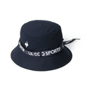 ベストスポーツ le coq sportif（ルコックスポルティフ）製品。Le coq sportif ルコック レディース ゴルフ 帽子 バイザー ロゴリボン付きバケットハット QGCVJC70W 23SS 春夏 吸汗速乾 抗菌防臭 サイズ調整仕様 綿 ポリエステル ネイビー ホワイト