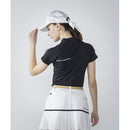 ベストスポーツ le coq sportif（ルコックスポルティフ）製品。Le coq sportif ルコック レディース ゴルフウェア シャツ RIJOUME リジュームモックネック半袖シャツ 吸汗速乾 ストレッチ UV CUT UPF50 DESCENTE ECO QGWVJA22 23SS 春夏 ポリエステル ポリウレタン ブラック ホワイト