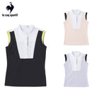 ベストスポーツ le coq sportif（ルコックスポルティフ）製品。Le coq sportif ルコック レディース ゴルフウェア シャツ RIJOUME ノースリーブシャツ QGWVJA28 23SS 春夏 吸汗速乾 ストレッチ UV CUT UPF50 DESCENTE ECO 再生材料使用型 ロゴプリント ポリエステル