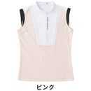 ベストスポーツ le coq sportif（ルコックスポルティフ）製品。Le coq sportif ルコック レディース ゴルフウェア シャツ RIJOUME ノースリーブシャツ QGWVJA28 23SS 春夏 吸汗速乾 ストレッチ UV CUT UPF50 DESCENTE ECO 再生材料使用型 ロゴプリント ポリエステル