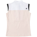 ベストスポーツ le coq sportif（ルコックスポルティフ）製品。Le coq sportif ルコック レディース ゴルフウェア シャツ RIJOUME ノースリーブシャツ QGWVJA28 23SS 春夏 吸汗速乾 ストレッチ UV CUT UPF50 DESCENTE ECO 再生材料使用型 ロゴプリント ポリエステル