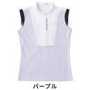 ベストスポーツ le coq sportif（ルコックスポルティフ）製品。Le coq sportif ルコック レディース ゴルフウェア シャツ RIJOUME ノースリーブシャツ QGWVJA28 23SS 春夏 吸汗速乾 ストレッチ UV CUT UPF50 DESCENTE ECO 再生材料使用型 ロゴプリント ポリエステル