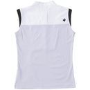 ベストスポーツ le coq sportif（ルコックスポルティフ）製品。Le coq sportif ルコック レディース ゴルフウェア シャツ RIJOUME ノースリーブシャツ QGWVJA28 23SS 春夏 吸汗速乾 ストレッチ UV CUT UPF50 DESCENTE ECO 再生材料使用型 ロゴプリント ポリエステル