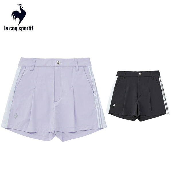 割引対象商品（3,000円以上） le coq sportif（ルコックスポルティフ）製品。Le coq sportif ルコック レディース ゴルフウェア パンツ RIJOUME ハイウエストショートパンツ QGWVJD60 23SS 春夏 はっ水 ストレッチ DESCENTE ECO 再生材料使用型 2WAYストレッチツイル ナイロン ポリウレタン ポリエステル