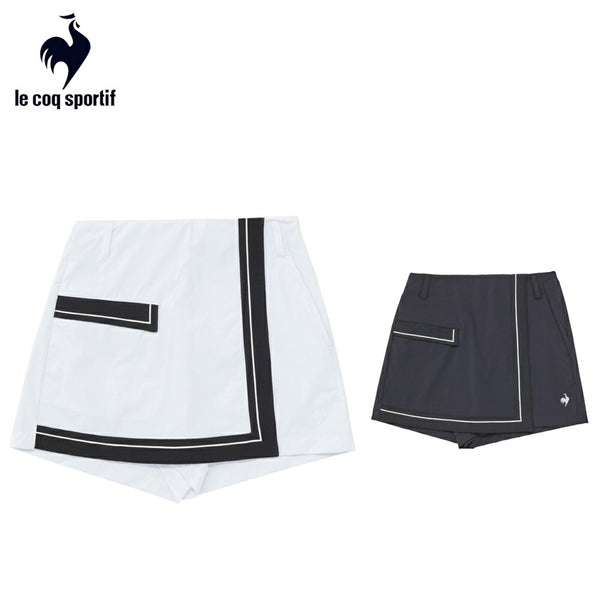 商品 le coq sportif（ルコックスポルティフ）製品。Le coq sportif ルコック レディース ゴルフウェア キュロット RIJOUME キュロットスカート QGWVJD61 23SS 春夏 はっ水 ストレッチ DESCENTE ECO 再生材料使用型 2WAYストレッチツイル ナイロン ポリエステル ポリウレタン