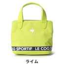 ベストスポーツ le coq sportif（ルコックスポルティフ）製品。Le coq sportif ルコック レディース ゴルフ ポーチ カートポーチ 約23.5×21×17cm 再生ポリエステル QQCVJA41 23SS 春夏 ロゴテープ 開口部スナップボタン合成皮革 ブラック ライム ネイビー