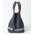 ベストスポーツ le coq sportif（ルコックスポルティフ）製品。Le coq sportif ルコック レディース ゴルフ ポーチ カートポーチ 約23.5×21×17cm 再生ポリエステル QQCVJA41 23SS 春夏 ロゴテープ 開口部スナップボタン合成皮革 ブラック ライム ネイビー