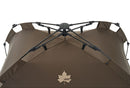 ベストスポーツ LOGOS（ロゴス）製品。LOGOS ロゴス アウトドア サンシェード Tradcanvas ソーラー Q TOP フルシェード 71205000 Q TOP SYSTEM UVCUT ソーラーブロック加工 砂袋付き グラスファイバー ポリタフタ PEラミネートクロス ブラウン