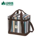 ベストスポーツ LOGOS（ロゴス）製品。LOGOS ロゴス アウトドア ソフトクーラー 氷点下パック抗菌 デザインクーラーM Stripe 81670333 LOGOSオリジナルデザイン 折り畳みコンパクト収納 断熱材 氷点下パックM収納可 ポケット装備 ショルダーベルト付き ポリエステル EPE PEVA PP