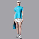 ベストスポーツ Munsingwear（マンシングウェア）製品。Munsingwear マンシングウェア レディース ゴルフウェア シャツ SEASON EXcDRY D Tec SUNSCREEN モックネック半袖シャツ 高速ドライ 吸汗速乾 遮熱 クーリング MGWVJA07 23SS 春夏