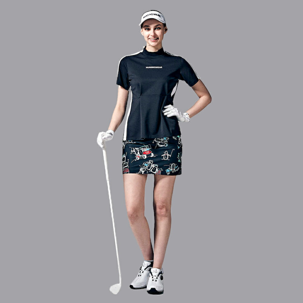 Munsingwear モックシャツ グレー/ホワイト未使用 Munsingwear マンシングウェア SEASON COLLECTION ストレッチ