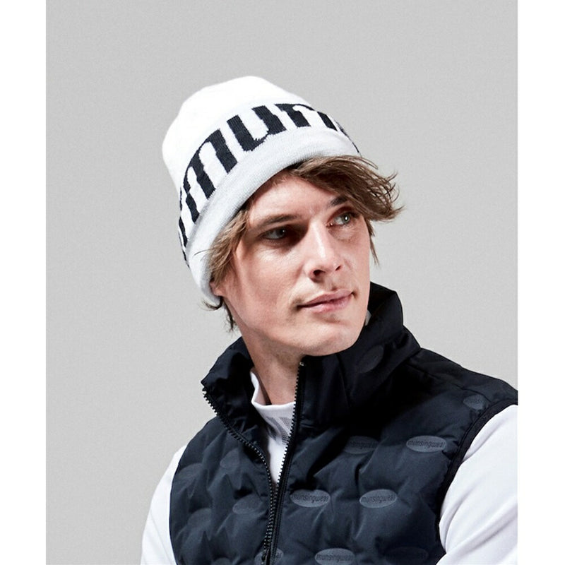 ベストスポーツ Munsingwear（マンシングウェア）製品。Munsingwear マンシングウェア メンズ ゴルフ 帽子 ニット帽 ロゴデザイン ニットワッチ MEBUJC03 22FW 秋冬 機能性 再生材料 ポリエステル ブラック ブラウン カーキホワイト