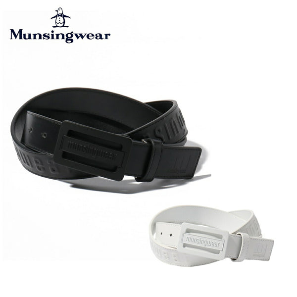 Munsingwear（マンシングウェア） Munsingwear（マンシングウェア）製品。Munsingwear マンシングウェア メンズ ゴルフ ベルト ENVOY エンボイ ロゴバックル 3Dエンボスデザインベルト MEBVJH00 23SS 春夏 機能性 合成皮革 人工皮革 ブラック ホワイト