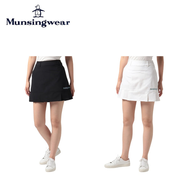 Munsingwear（マンシングウェア） Munsingwear（マンシングウェア）製品。Munsingwear マンシングウェア レディース ゴルフウェア スカート ENVOY エンボイ 防風はっ水ストレッチストームフリーススカート MEWUJE04 22FW 秋冬 高輝度再起転写 ポリエステル ポリウレタン ブラック ホワイト