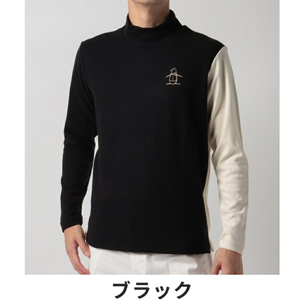 【Munsingwear】 Heat NAVI(保温機能)ストレッチ起毛ハイネック長袖シャツ【アウトレット】 メンズ ホワイト LL カットソー・Tシャツ トップス マンシングウェア