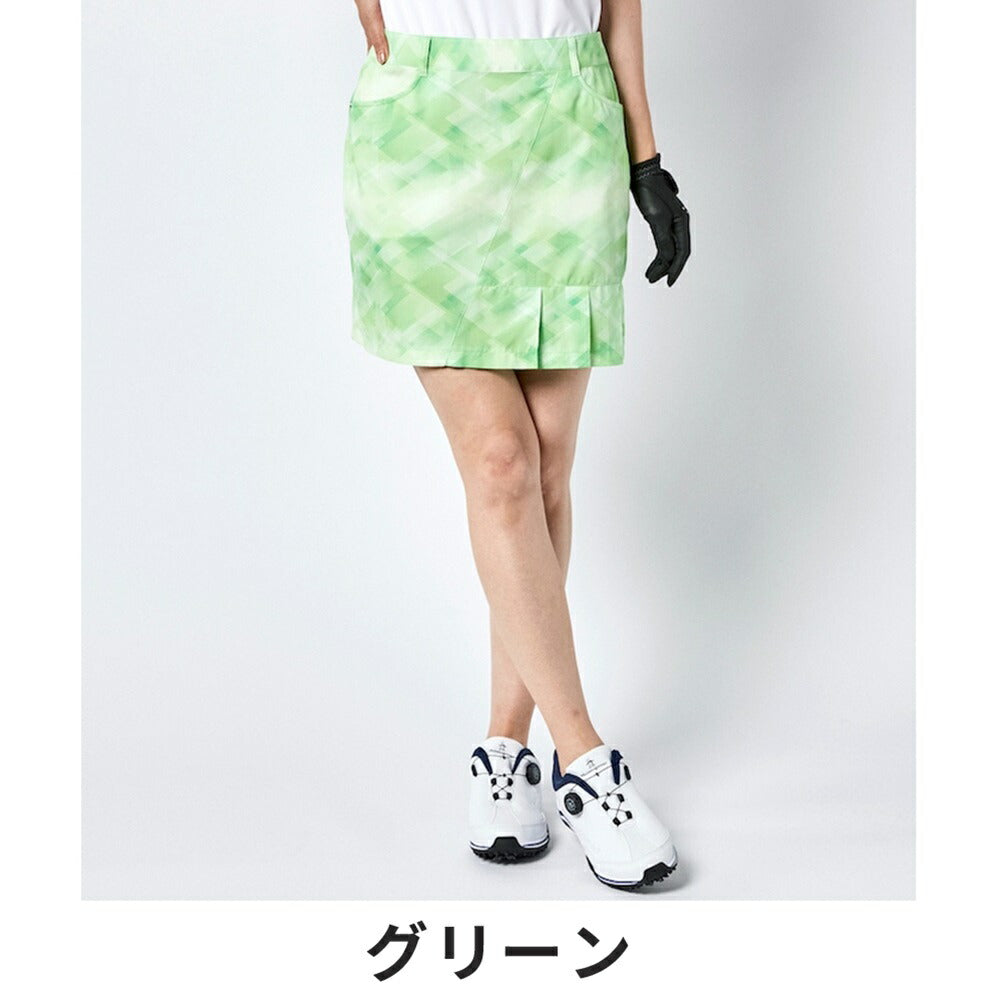 新品9号　マンシングウェア Munsingwear ブロックプリントスカート 新品9号 マンシングウェア Munsingwear ブロックプリント