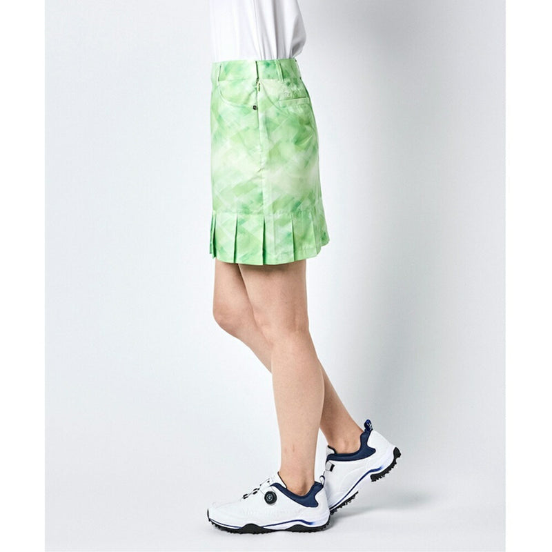 ベストスポーツ Munsingwear（マンシングウェア）製品。Munsingwear マンシングウェア レディース ゴルフウェア スカート SEASON はっ水グラデーションプリントスカート 41cm丈 MGWVJE01 23SS 春夏 機能性 幾何学柄 ポリエステル グリーン ピンク