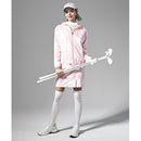 ベストスポーツ Munsingwear（マンシングウェア）製品。Munsingwear マンシングウェア レディース ゴルフウェア スカート SEASON はっ水グラデーションプリントスカート 41cm丈 MGWVJE01 23SS 春夏 機能性 幾何学柄 ポリエステル グリーン ピンク