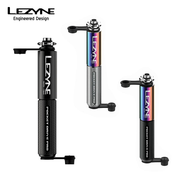 割引対象商品（3,000円以上） LEZYNE（レザイン）製品。LEZYNE レザイン 自転車 アクセサリー メンテナンス 空気入れ POCKET DRIVE PRO ポンプ ハンドポンプ コンパクト 高気圧 ポケットサイズ 軽量 メタリックカラー CNC加工 高精度ピストン ABSフレックスホース ローレッド加工 ブラケットマウント付属