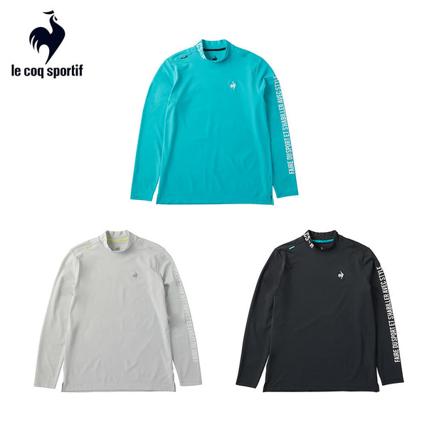 割引対象商品（3,000円以上） le coq sportif（ルコックスポルティフ）製品。le coq sportif ルコックスポルティフ メンズ ゴルフウェア シャツ RIJOUME モックネック長袖シャツ 吸汗速乾 UV CUT UPF50 ストレッチ QGMVJB10 23SS 春夏 長袖シャツ ポリエステル ポリウレタン