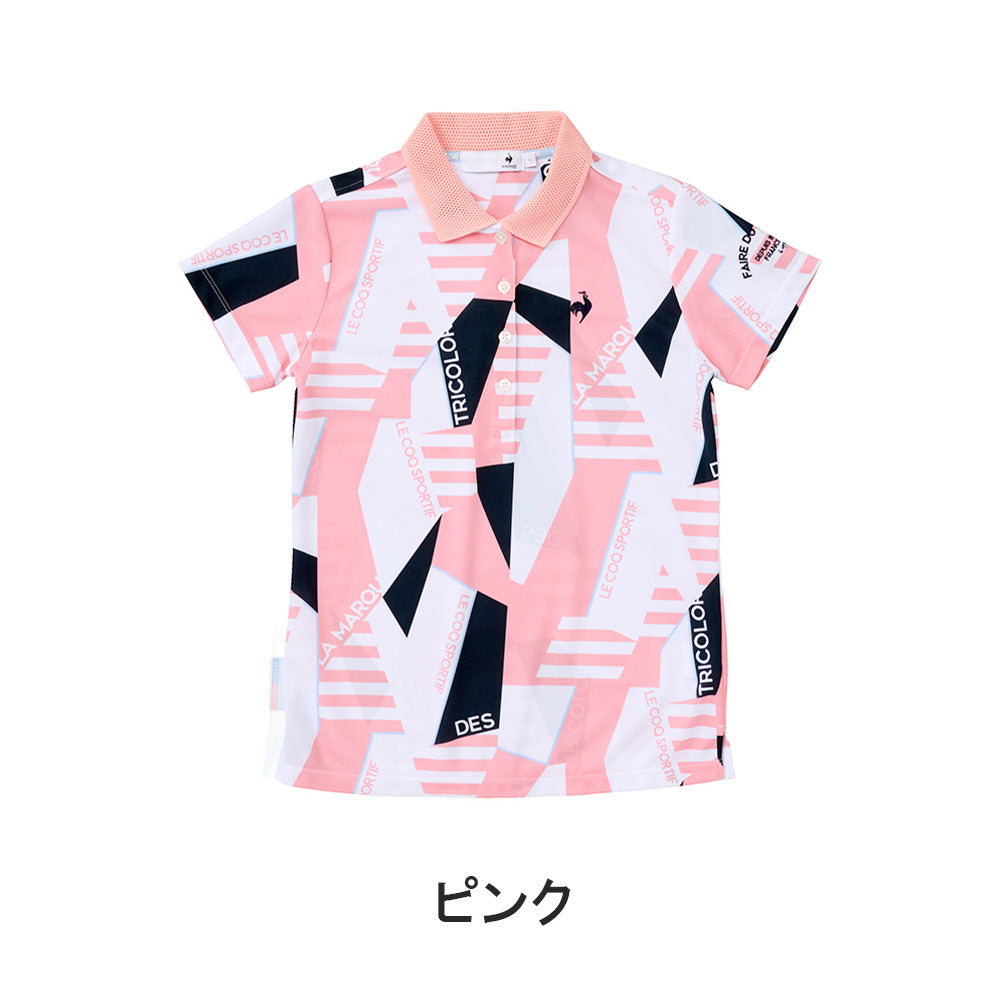 le coq sportif 幾何学柄半袖シャツ QGWVJA07 | 自転車、ゴルフ