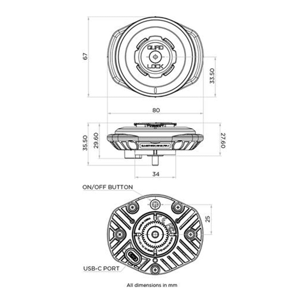 Quad Lock（クアッドロック） Motorcycle Weatherproof Wireless