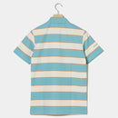 ベストスポーツ Rosasen（ロサーセン）製品。Rosasen 裏カノコ先染めボーダー半袖ポロ 23SS 0442844852024