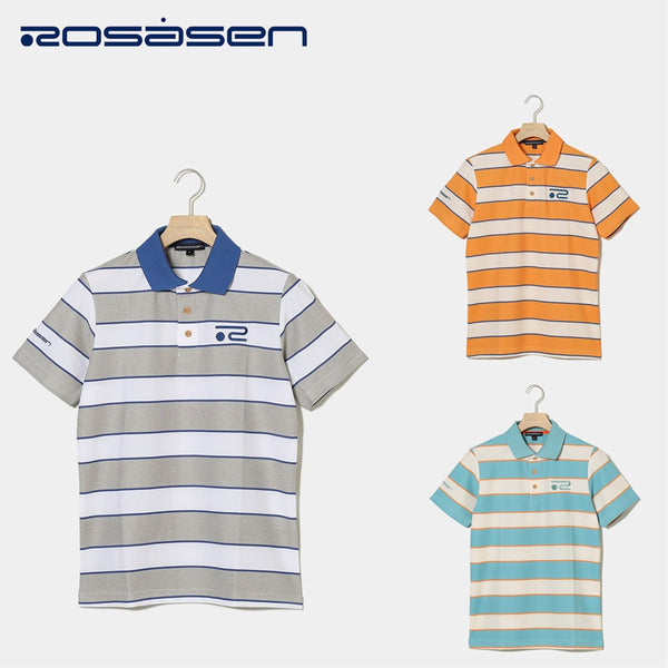 Rosasen Rosasen（ロサーセン）製品。Rosasen 裏カノコ先染めボーダー半袖ポロ 23SS 0442844852024