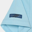 ベストスポーツ Rosasen（ロサーセン）製品。Rosasen ロサーセン レディース ゴルフウェア シャツ ドライカノコストレッチ半袖ポロ 04528441 23SS 春夏 吸水速乾 UV エコ ダンガリー素材 ポリエステル 綿 レーヨン サックス ホワイト