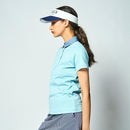 ベストスポーツ Rosasen（ロサーセン）製品。Rosasen ロサーセン レディース ゴルフウェア シャツ ドライカノコストレッチ半袖ポロ 04528441 23SS 春夏 吸水速乾 UV エコ ダンガリー素材 ポリエステル 綿 レーヨン サックス ホワイト