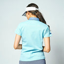 ベストスポーツ Rosasen（ロサーセン）製品。Rosasen ロサーセン レディース ゴルフウェア シャツ ドライカノコストレッチ半袖ポロ 04528441 23SS 春夏 吸水速乾 UV エコ ダンガリー素材 ポリエステル 綿 レーヨン サックス ホワイト