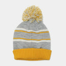 ベストスポーツ Rosasen（ロサーセン）製品。Rosasen ロサーセン レディース ゴルフウェア 帽子 ニット帽 ニットキャップ 046-57062 22FW 秋冬 ジャカード編み 3色ポンポン カジュアルスタイル アクリル アイボリー グレー ネイビー