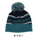 ベストスポーツ Rosasen（ロサーセン）製品。Rosasen ロサーセン レディース ゴルフウェア 帽子 ニット帽 ニットキャップ 046-57062 22FW 秋冬 ジャカード編み 3色ポンポン カジュアルスタイル アクリル アイボリー グレー ネイビー
