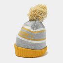 ベストスポーツ Rosasen（ロサーセン）製品。Rosasen ロサーセン レディース ゴルフウェア 帽子 ニット帽 ニットキャップ 046-57062 22FW 秋冬 ジャカード編み 3色ポンポン カジュアルスタイル アクリル アイボリー グレー ネイビー