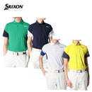 ベストスポーツ SRIXON（スリクソン）製品。SRIXON スリクソン メンズ ゴルフウェア シャツ ICE BLAST 香妻プロ共同開発 スリーブ配色ワッフルメッシュシャツ RGMVJA09 23SS 春夏 吸汗速乾 高通気 ストレッチ ポリエステル グリーン ネイビー ホワイト イエロー
