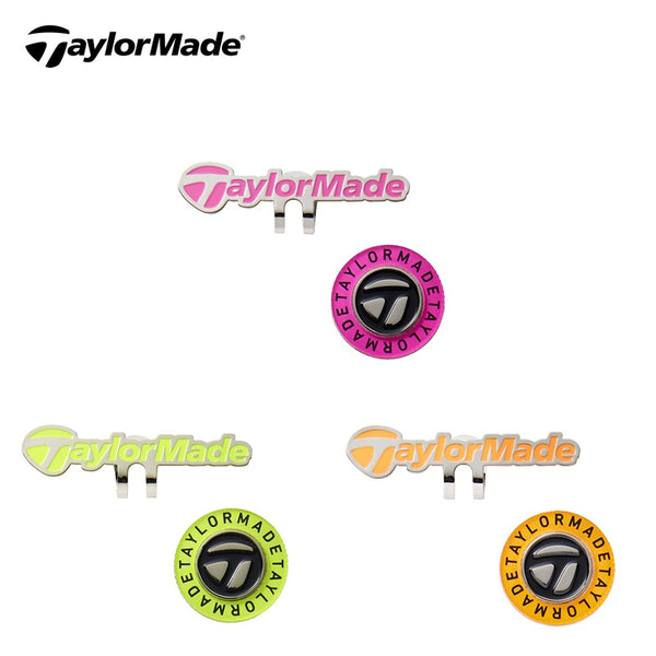 TaylorMade（テーラーメイド） TaylorMade（テーラーメイド）製品。TaylorMade テーラーメイド メンズ ゴルフ マーカー サークルT キャップボールマーカー TJ140 23SS 春夏 ビビットカラー 鉄 アクリル 亜鉛合金 磁石 ピンク オレンジ ライム