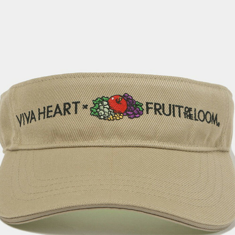 ベストスポーツ VIVA HEART（ビバハート）製品。VIVA HEART ビバハート ゴルフ ユニセックス 帽子 バイザー サンバイザー FRUIT OF THE LOOM コラボバイザー おすすめ おしゃれ 01358201 ブラック ベージュ 23SS 春夏